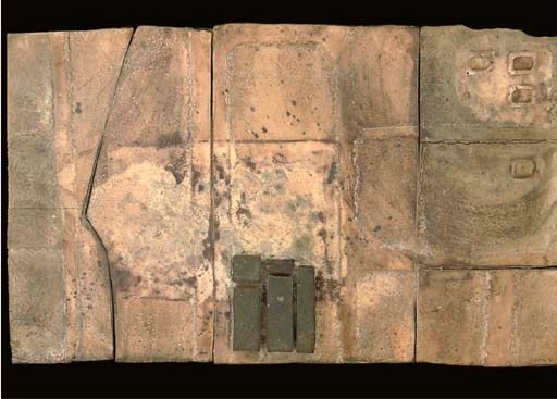 AN EARLY LARGE TROIKA ST IVES WALL PLAQUE