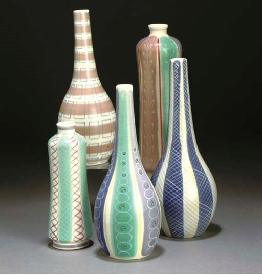 A POOLE POTTERY EX/PSB FREEFORM CARAFE