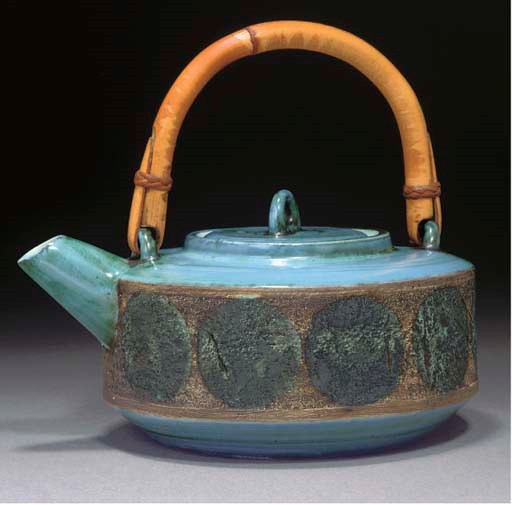 A TROIKA ST IVES TEAPOT AND COVER