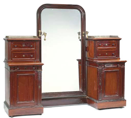 A MID-VICTORIAN MAHOGANY DRESSING-TABLE