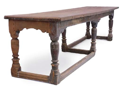 AN OAK REFECTORY TABLE