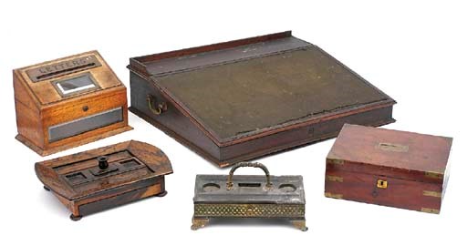 A GEORGE III MAHOGANY WRITING-SLOPE
