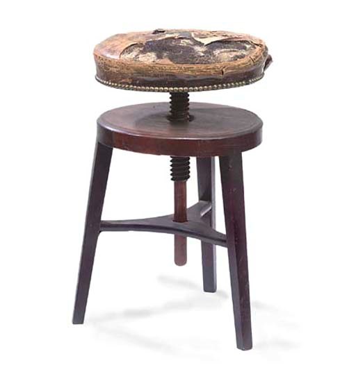 A GEORGE III MAHOGANY PIANO STOOL