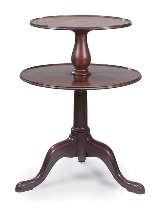 A GEORGE III MAHOGANY TWO-TIER DUMB-WAITER