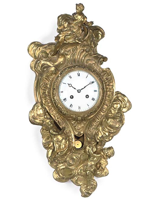 A FRENCH ORMOLU STRIKING CARTEL CLOCK
