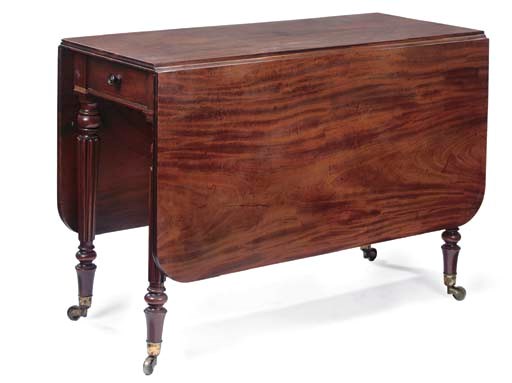 A REGENCY MAHOGANY DROP-LEAF TABLE