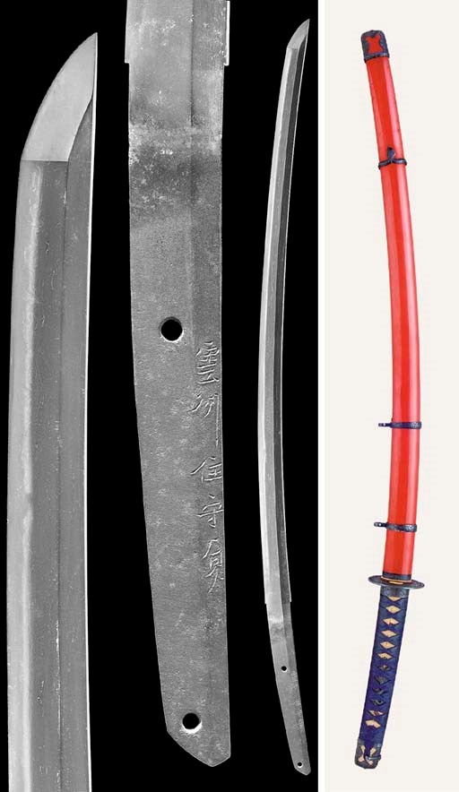 A MOUNTED UNSHU KATANA