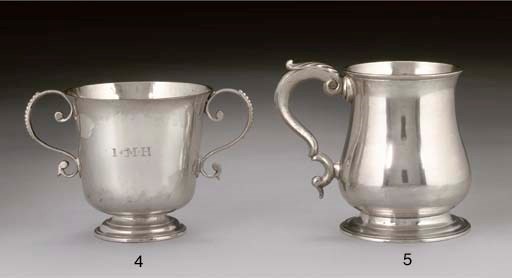 A GEORGE III CHANNEL ISLANDS SILVER PORRINGER OR LOVING CUP,
