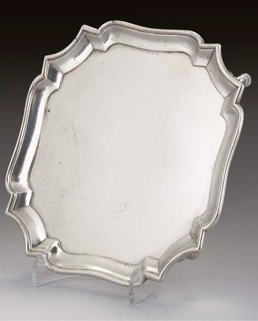 A GEORGE II CHANNEL ISLANDS SILVER SALVER,