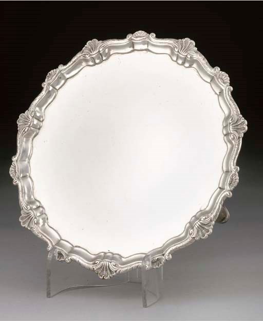 A GEORGE II/III CHANNEL ISLANDS SILVER SALVER,