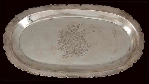 GEORGE II CENTURY CHANNEL ISLANDS SILVER SPOON TRAY,
