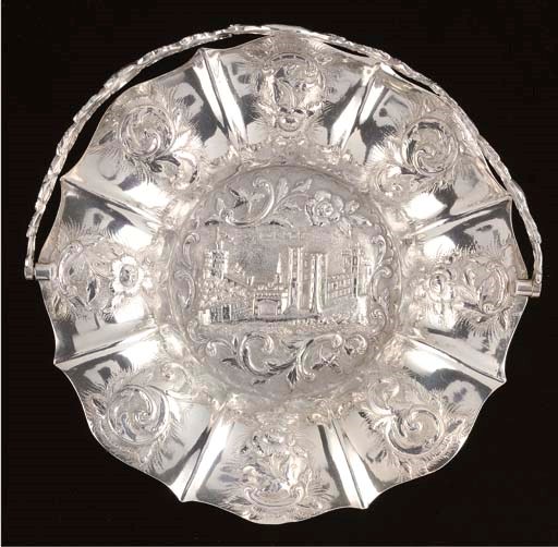 A Victorian silver swing-handled sweetmeat dish