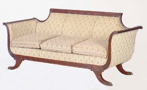 AN AMERICAN CLASSICAL MAHOGANY SOFA,
