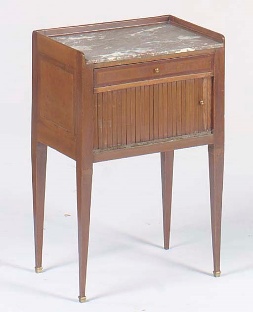 A LOUIS XVI STYLE MAHOGANY TABLE DE NUIT,