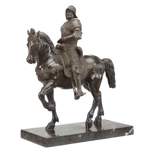 AN ITALIAN BRONZE GROUP OF THE COLLEONI MONUMENT