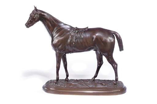 A FRENCH BRONZE MODEL OF A THOROUGHBRED