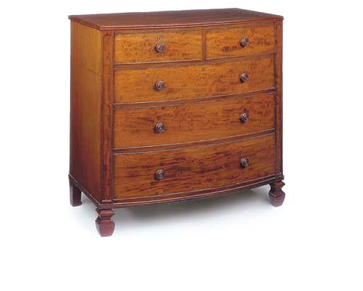 A REGENCY MAHOGANY BOWFRONT CHEST