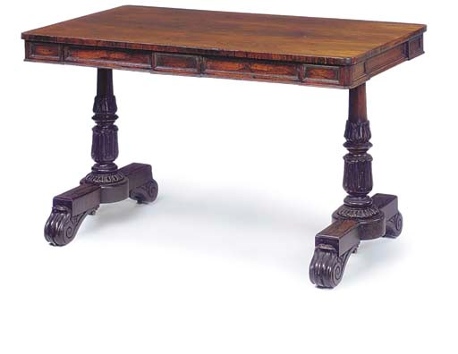 A GEORGE IV ROSEWOOD WRITING TABLE