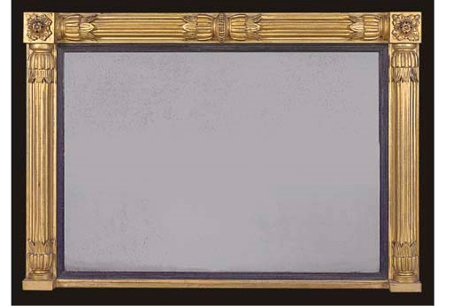A WILLIAM IV GILTWOOD OVERMANTEL MIRROR