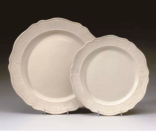 A STAFFORDSHIRE WHITE SALTGLAZED STONEWARE PART SERVICE,