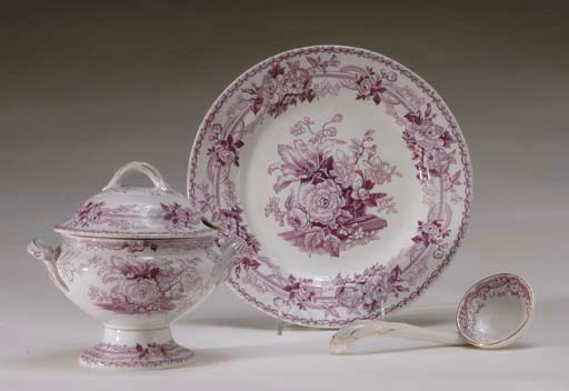 A STAFFORDSHIRE IRONSTONE PART DINNER SERVICE,