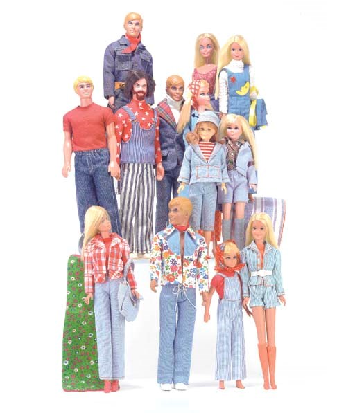 Barbie, Ken, Skipper and Scooter in denim