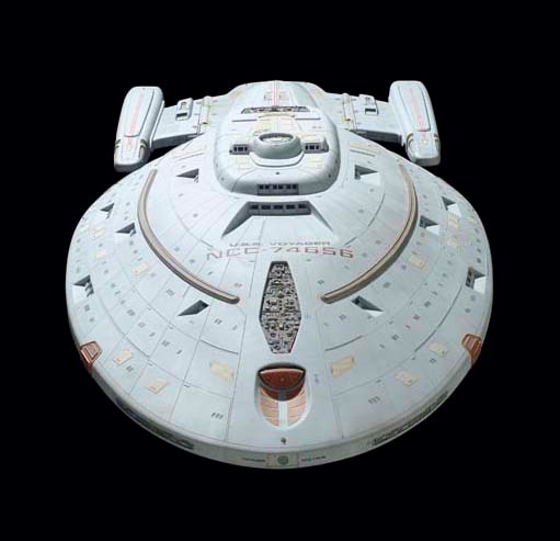 STARSHIP VOYAGER MINIATURE MODEL AND POWER SUPPLY
