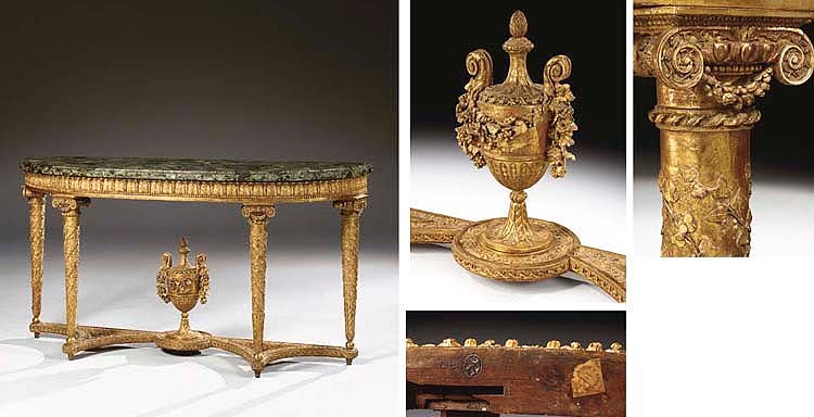 A LOUIS XVI GILTWOOD CONSOLE