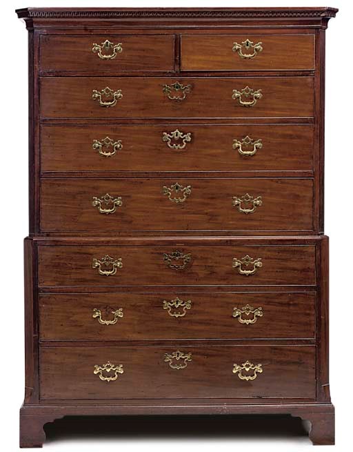 A GEORGE III MAHOGANY TALLBOY