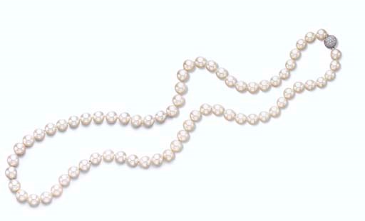 A SINGLE-STRAND SOUTH SEA CULTURED PEARL SAUTOIR