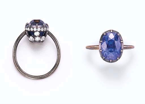 A SAPPHIRE AND DIAMOND RING, BY JAR
