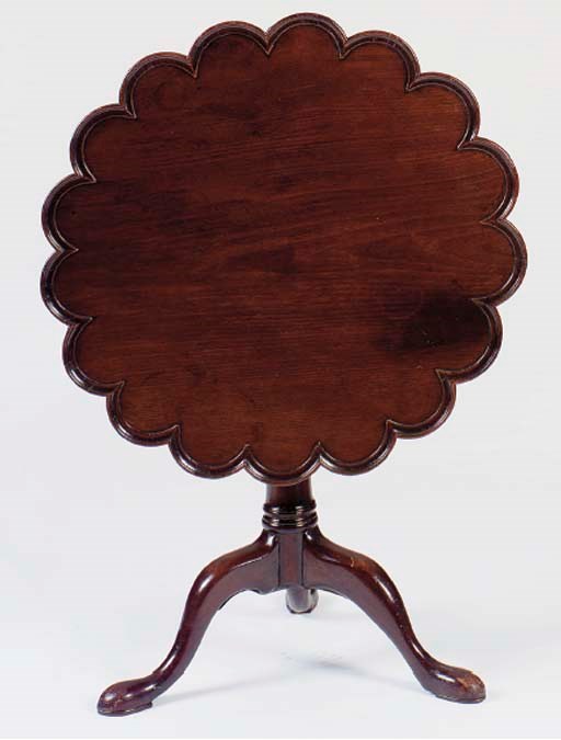 A GEORGE III MAHOGANY BIRDCAGE ACTION TRIPOD TABLE,