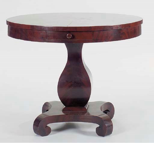 AN AMERICAN CLASSICAL REVIVAL MAHOGANY CENTER TABLE,
