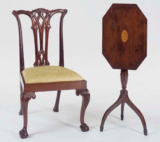 AN AMERICAN MAHOGANY TILT-TOP CANDLESTAND,