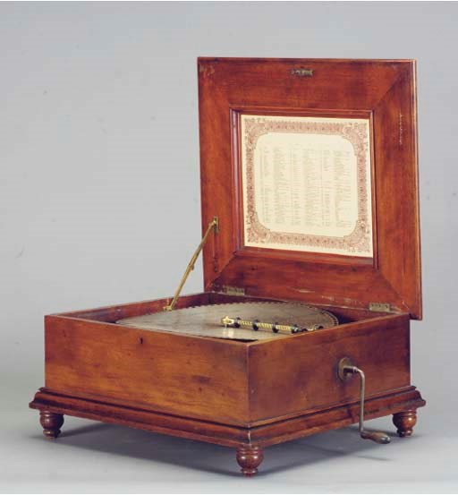 AN AUSTRIAN STEEL CYLINDER MUSIC BOX,