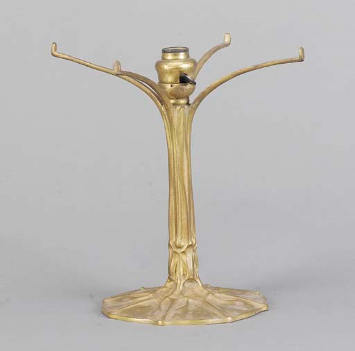 A TIFFANY STUDIOS GILT-BRONZE TABLE LAMP BASE,
