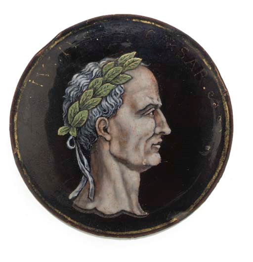 A LIMOGES ENAMEL ROUNDEL