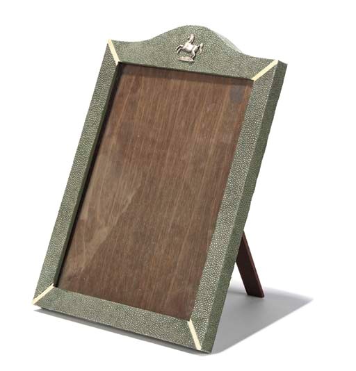 A SHAGRREN AND IVORY PHOTOGRAPH FRAME