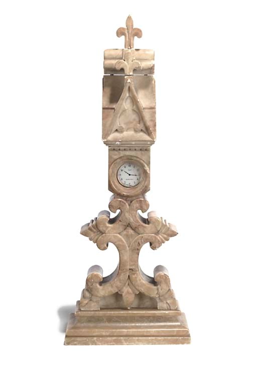 A CONTINENTAL ALABASTER WATCH STAND