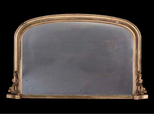 A VICTORIAN GILTWOOD OVERMANTEL MIRROR