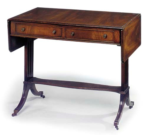 A MAHOGANY SOFA TABLE