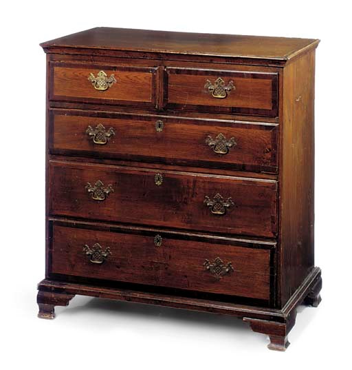 A GEORGE III OAK CHEST