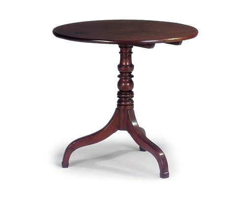 A GEORGE III MAHOGANY TILT TOP TRIPOD TABLE
