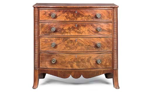 A REGENCY BOWFRONT CHEST