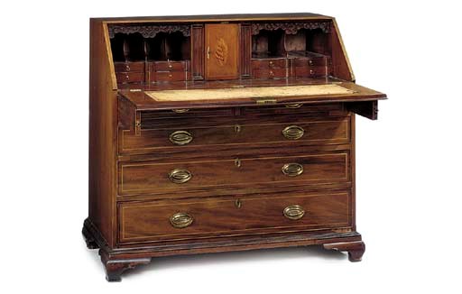 A GEORGE III MAHOGANY BUREAU