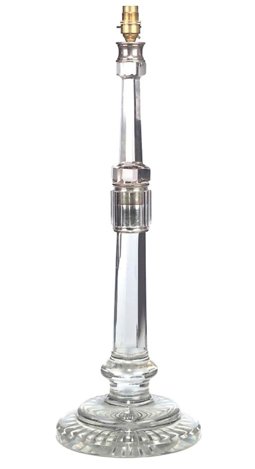 A CUT GLASS TABLE LAMP