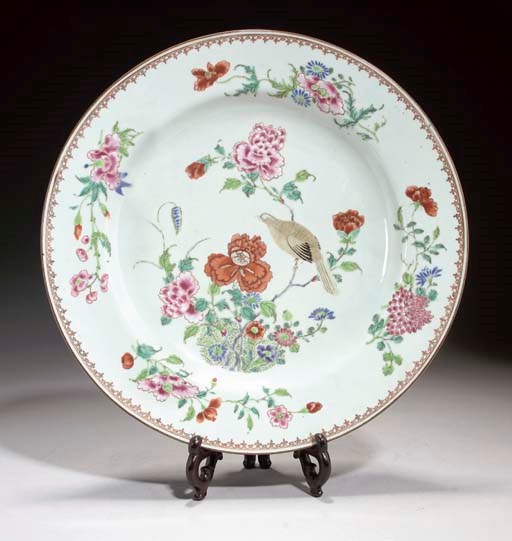A famille rose charger, 18th Century