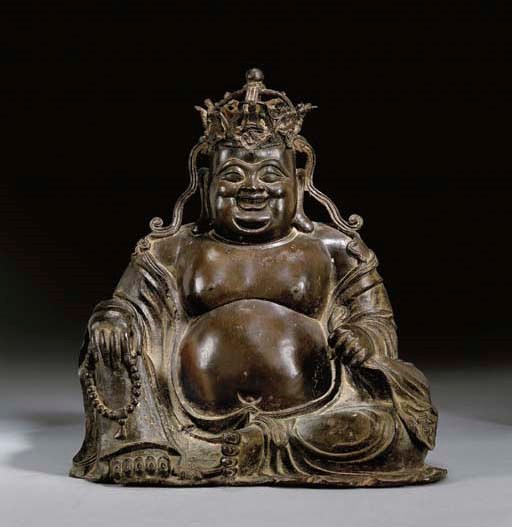 STATUE DE BUDAI EN BRONZE