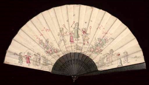 A BATTLEDORE AND SHUTTLECOCK FAN