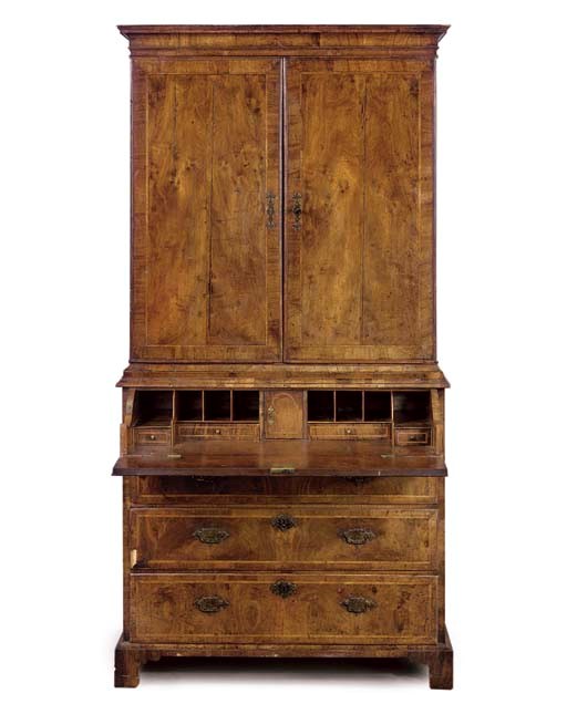 A GEORGE I WALNUT SECRETAIRE CABINET